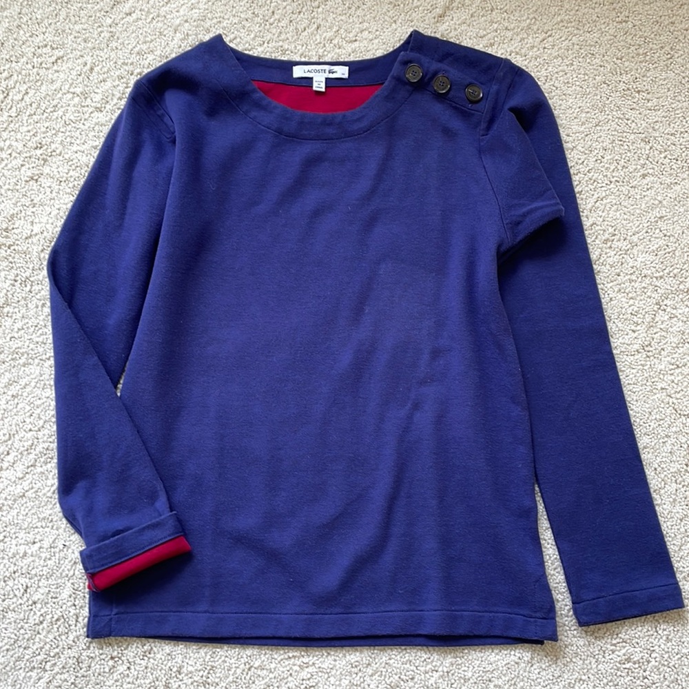 Lacoste women sweat shirt. Sz 34